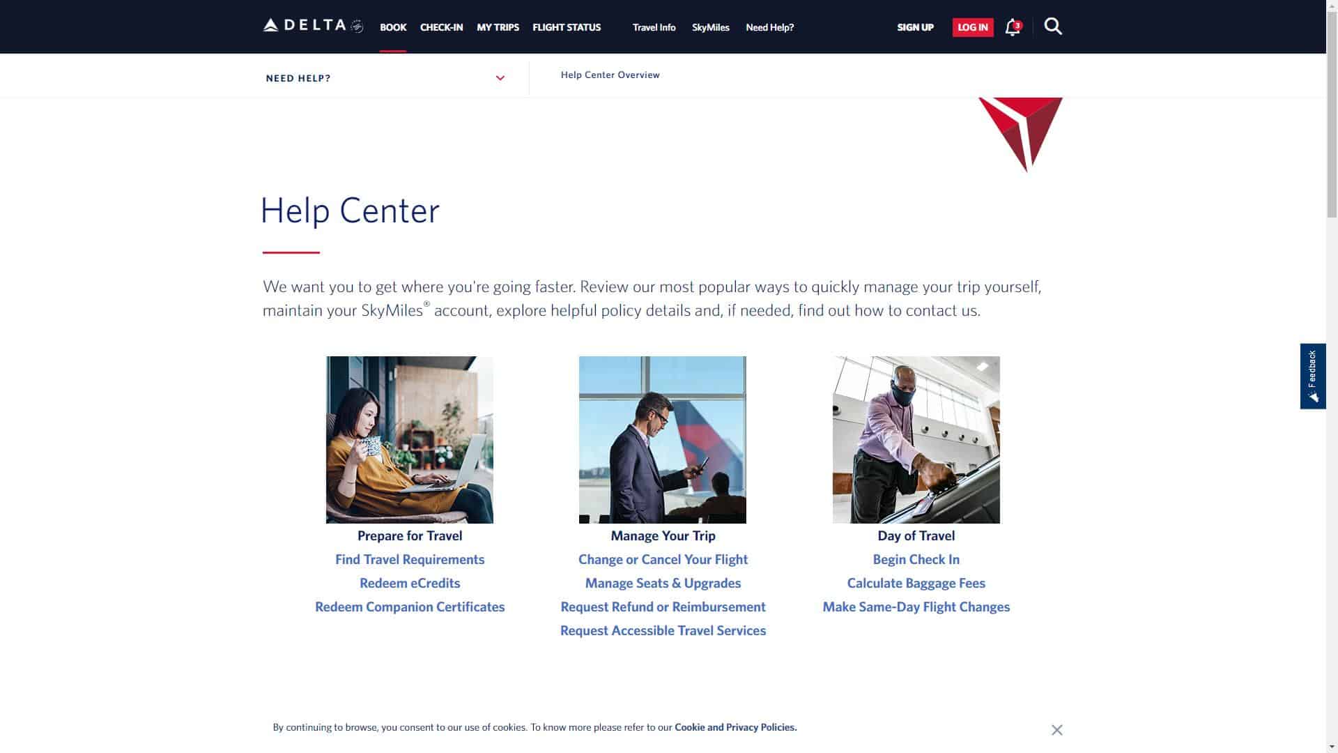 דלתא איירליינס Delta Airlines טופס יצירת קשר צילום מסך